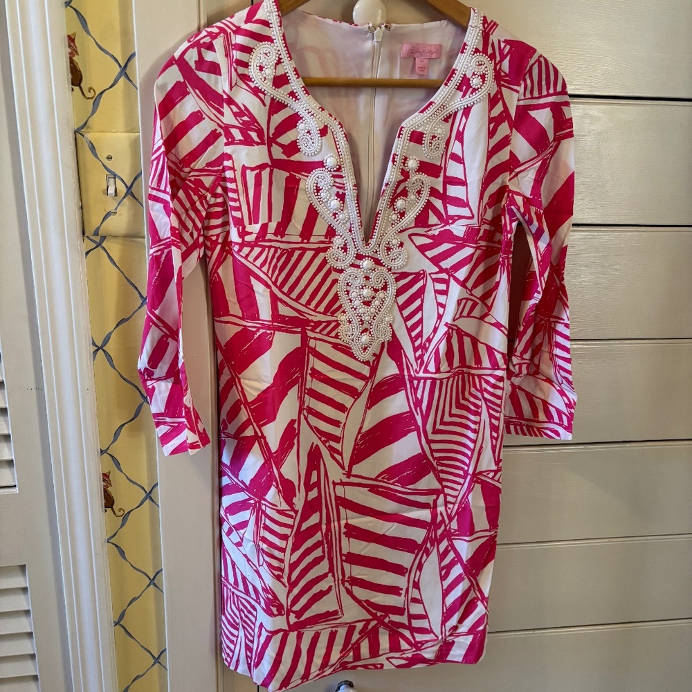 Lilly Pulitzer Pink and White Dress x-small
